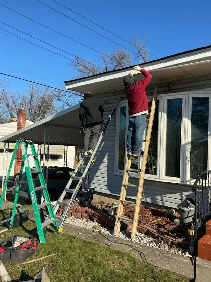 Restoration crew performing exterior repair in Roeland Park